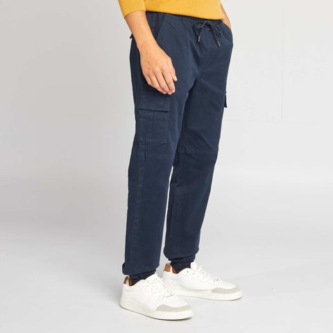 Pantalon multipoches avec ceinture élastique + cordons