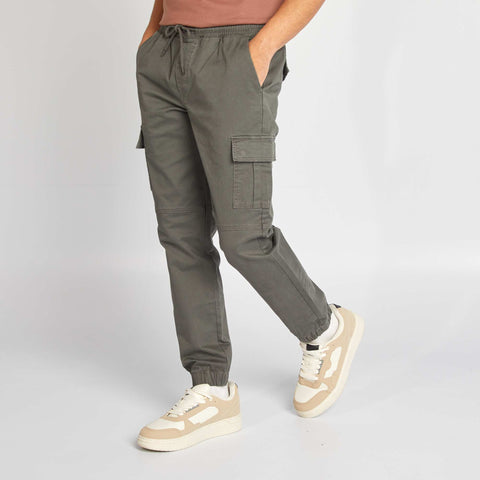 Pantalon multipoches avec ceinture élastique + cordons
