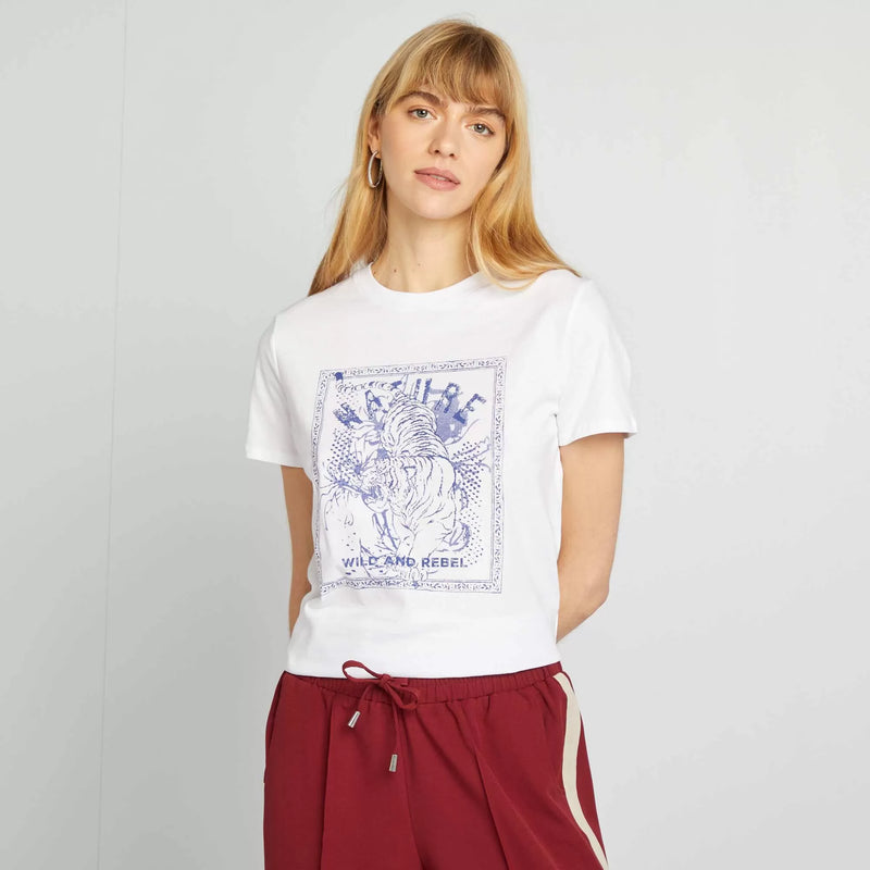 T-shirt imprimé – Blanc – Kiabi Maroc