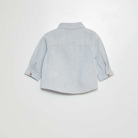 Chemise rayé en lin mélangé