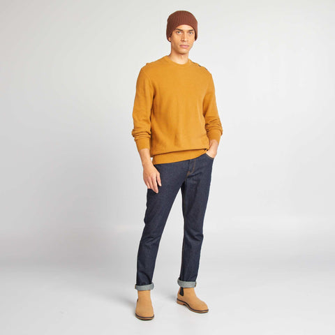 Pull en maille fine jauge type nid d'abeilles
