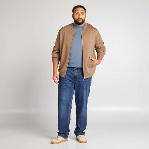 Gilet zippé en maille piqué