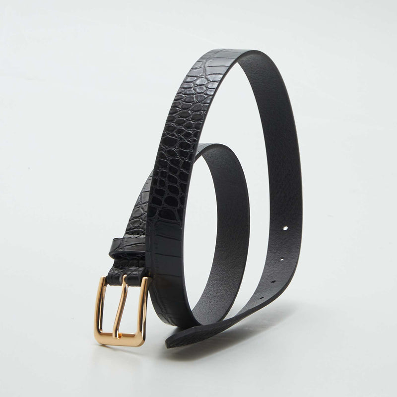 Ceinture fine imprimé léopard – Noir – Kiabi Maroc