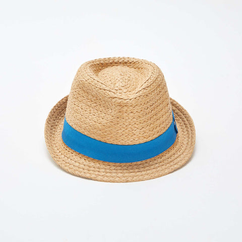 Chapeau à bords avec ruban contrasté