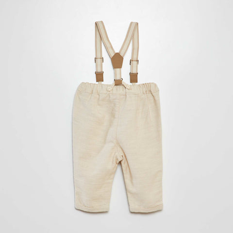 Pantalon type chino avec bretelles amovibles