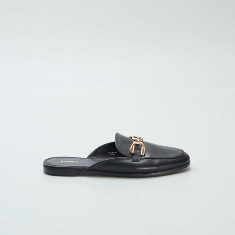 Mocassins ouverts avec bride dorée
