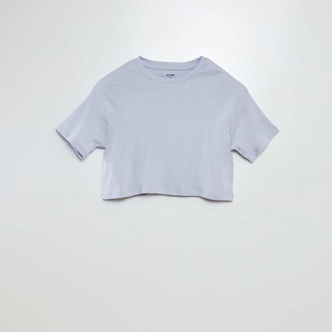 Pyjama t-shirt + short en pointelle