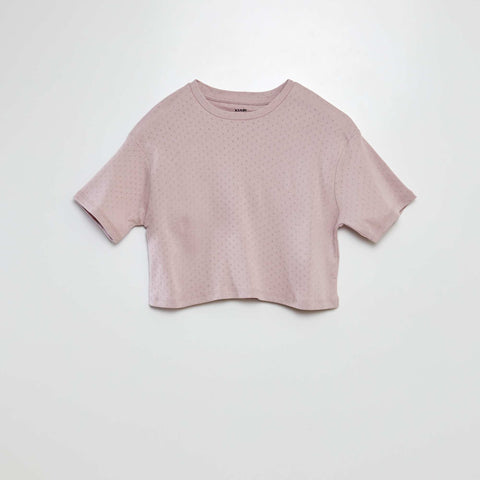 Pyjama t-shirt + short en pointelle