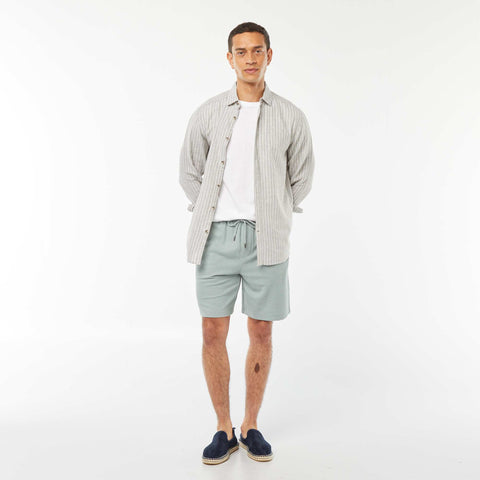 Chemise en lin mélangé rayée