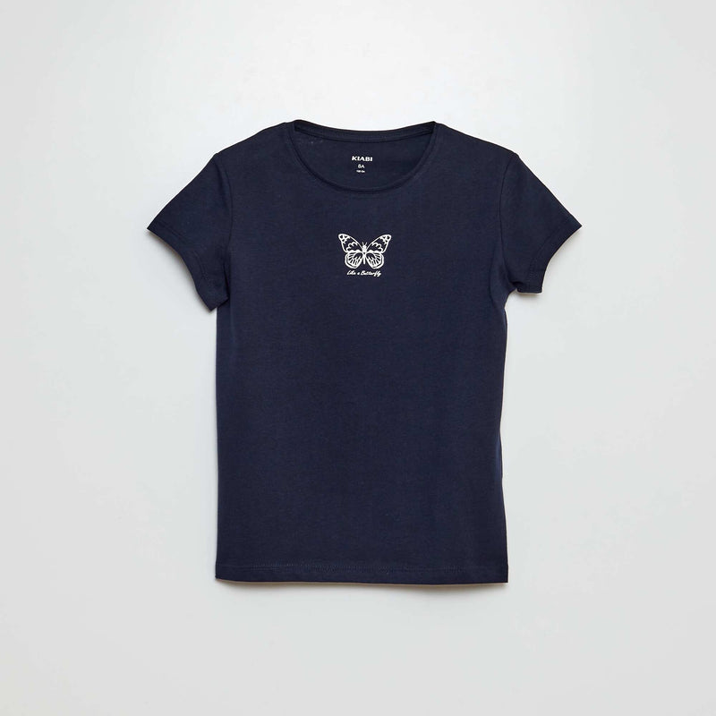 T-shirt en maille jersey imprimé – BLEU – Kiabi Maroc