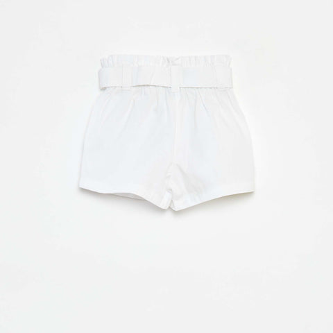 Short en popeline avec ceinture