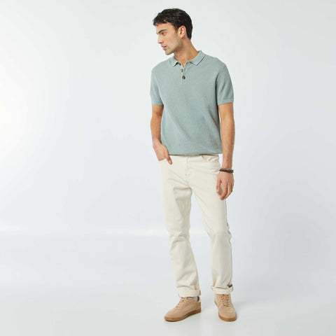 Polo en maille tricot