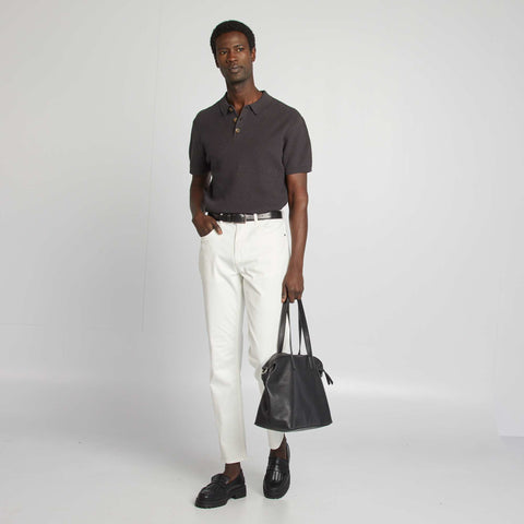Polo en maille tricot