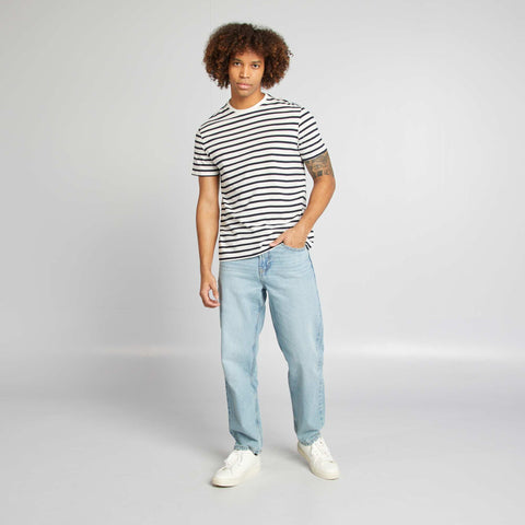 T-shirt rayé manches courtes col rond