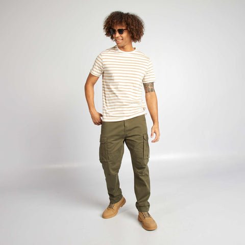 T-shirt rayé manches courtes col rond