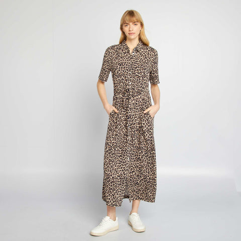 Robe chemise longue à motif