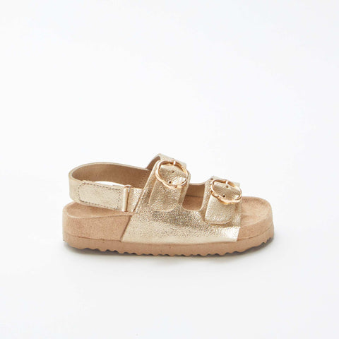 Sandales brillantes avec boucles fleurs