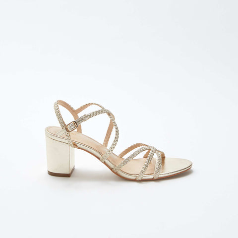 Sandales à talons doré