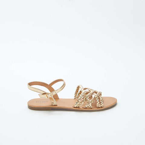 Sandales à brides tressées et croisées