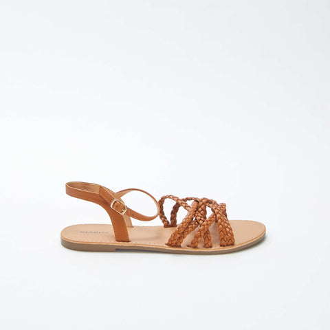 Sandales à brides tressées et croisées
