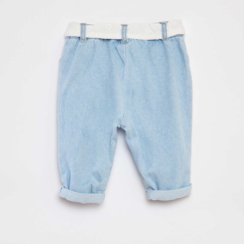 Jean paperbag avec ceinture nouée
