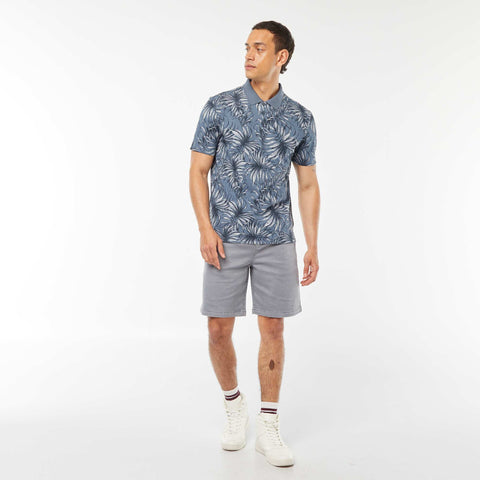 Polo en piqué de coton avec imprimé