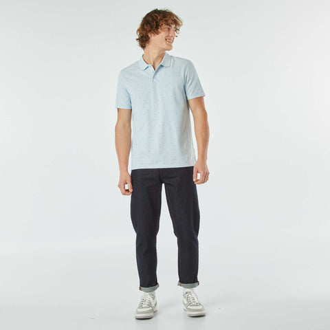 Polo en piqué de coton avec imprimé