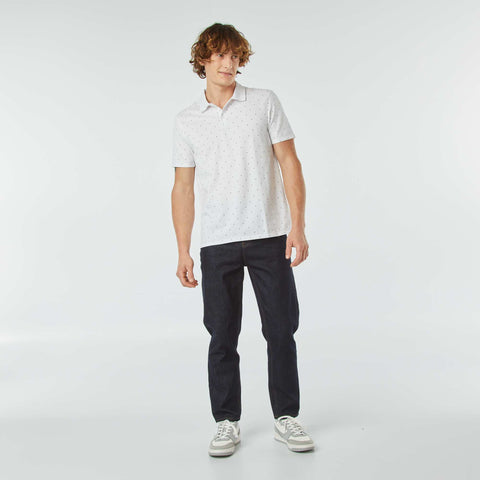 Polo en piqué de coton avec imprimé
