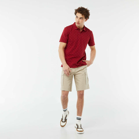 Polo en piqué de coton avec imprimé