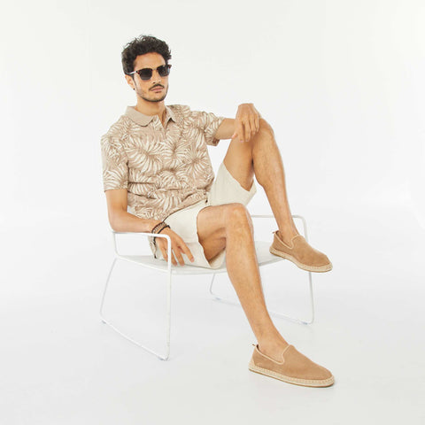 Polo en piqué de coton avec imprimé