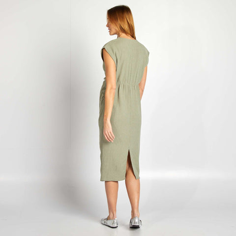 Robe en maille crêpe mi-longue