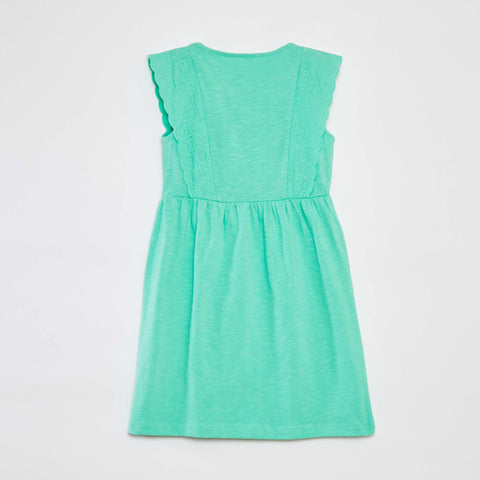 Robe sans manches avec broderies anglaises