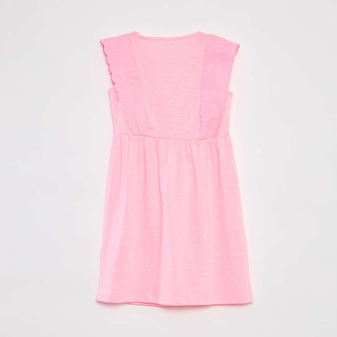 Robe sans manches avec broderies anglaises