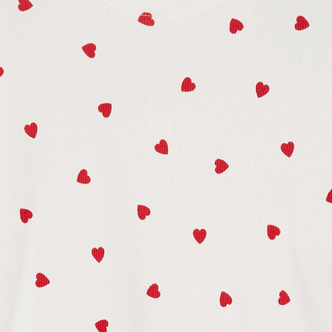 T-shirt côtelé avec bords ondulés et motifs