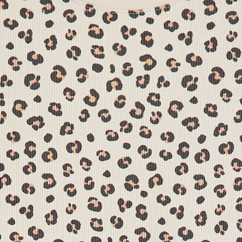 T-shirt côtelé avec bords ondulés et motifs