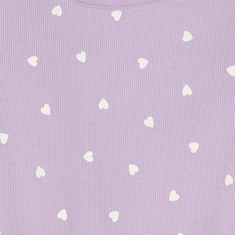 T-shirt côtelé avec bords ondulés et motifs