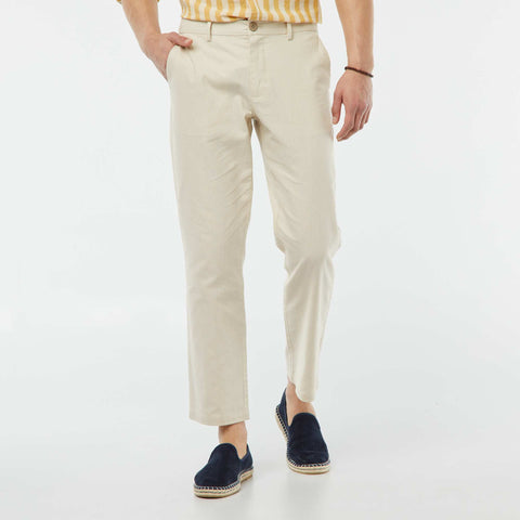 Pantalon chino en lin mélangé