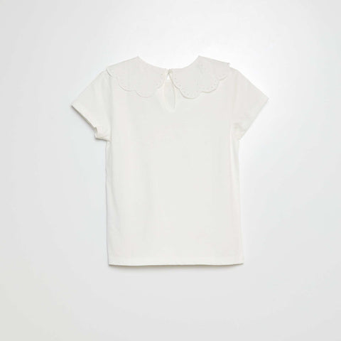 T-shirt à manches courtes avec broderies anglaises