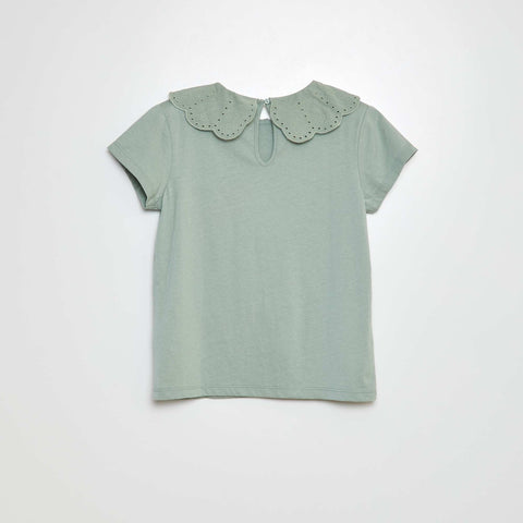 T-shirt à manches courtes avec broderies anglaises