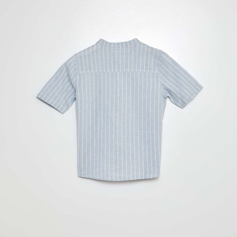 Chemise à col mao et manches courtes