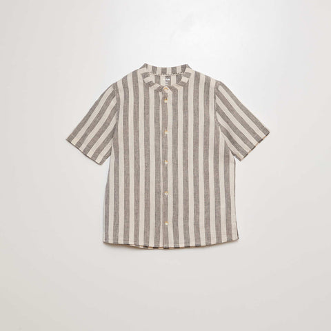 Chemise à col mao et manches courtes