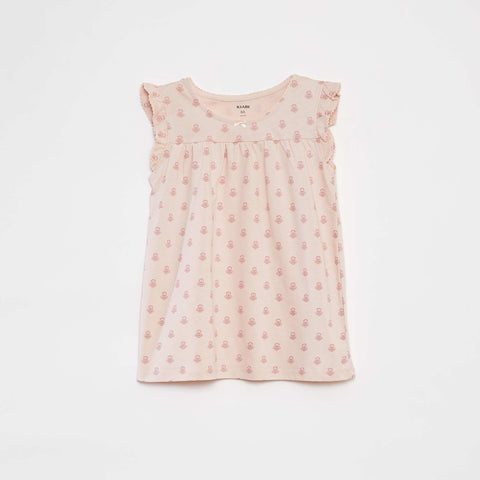 Pyjama court t-shirt volanté + short - 2 pièces