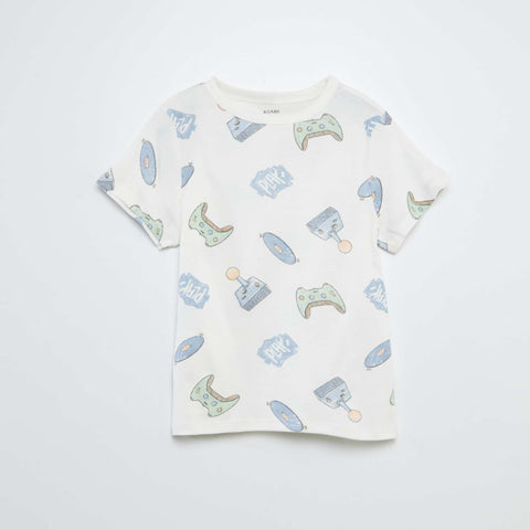 Ensemble pyjama court t-shirt + short avec imprimés - 2 pièces