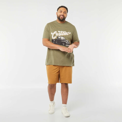 T-shirt en maille jersey imprimé avec manches courtes