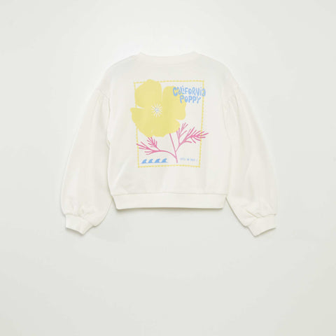 Sweat en molleton avec broderie poitrine