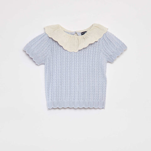 Ensemble t-blouse avec col fantaisiste + legging en tricot