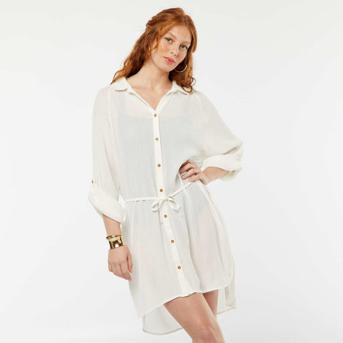 Chemise de plage mi-longue