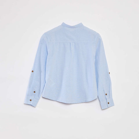 Chemise en chambray à col mao
