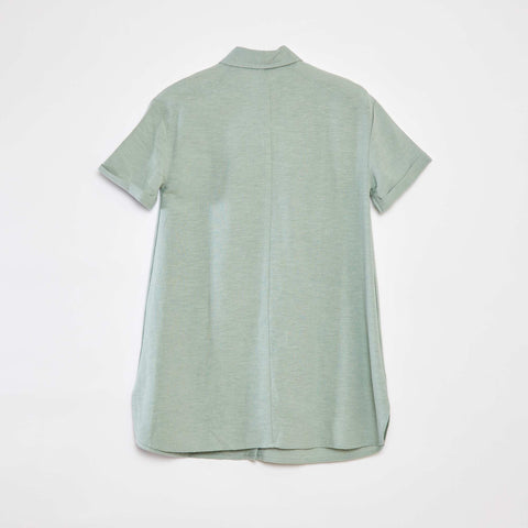 Robe en lin mélangé avec col chemise