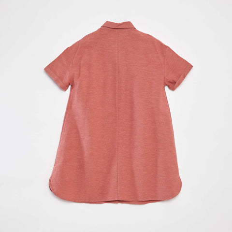Robe en lin mélangé avec col chemise